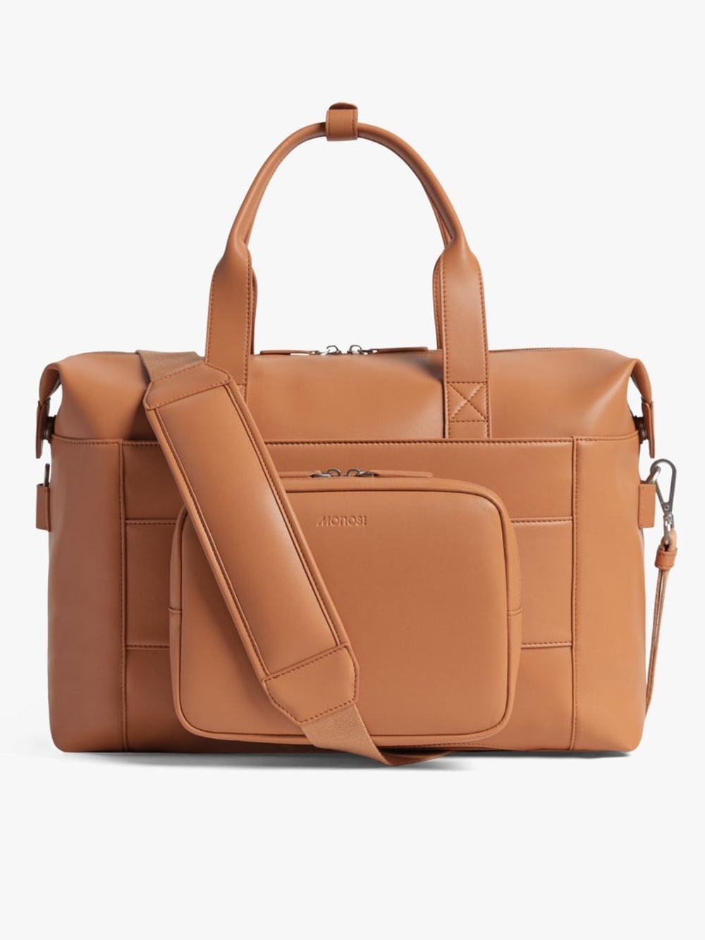 Monos Metro Duffel Saddle Tan with Classic Kit Pouch AND Portfolio Attachments